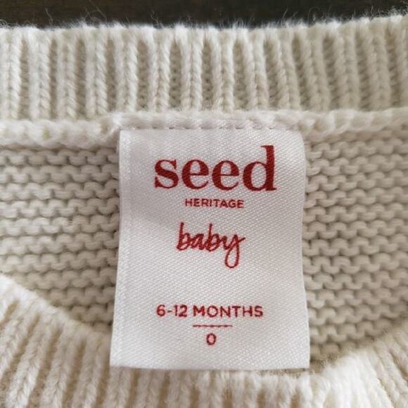 Seed Baby Ivory Bear Sweater Size 6-12m NZ Brand - Picture 3 of 4